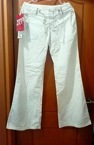 Vintage Y2K Miss Sixty Women's White Bootcut Trousers Size 26 – NOS With Tags - Picture 1 of 17