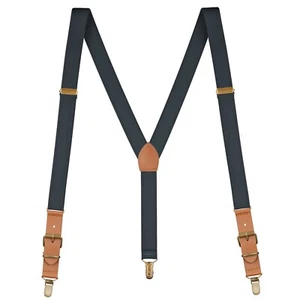 Buyless Fashion Leather End Suspender Mens - 48" Elastic Adjustable 1" - Y Shape - Picture 1 of 84