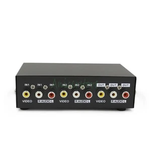 2-Way 2 In 1 Out RCA AV Switch Video L/R Audio Switcher Selector Box DVD STB PS2 - Picture 1 of 4
