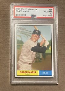 2010 Topps Heritage Roger Maris #61 Yankees SSP PSA 10 Gem Mint Rare Find