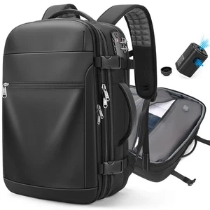 Carry-On Travel Backpack Black 30L Expandable TSA Lock Laptop Vacuum Compression - Picture 1 of 9