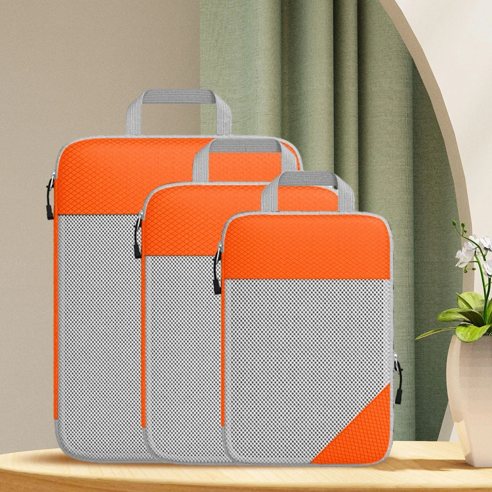 3x Cubos de Embalaje de Compresión, Organizadores de Embalaje de Equipaje Correa de Mano Portátil Foto 1 de 1