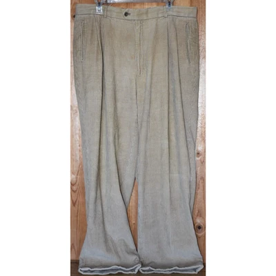 Pantalones de pana BRAGGI By Louis Raphael beige para hombre puño dobladillo 38x30 plisado otoño Foto 1 de 4
