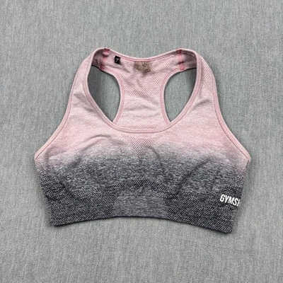 Gymshark Sports Bra Women XS Pink Black Ombre Everyday Seamless Gym Yoga Stretch - Image 1 of 4