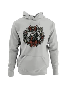 Sudadera con capucha para hombre Krampus Wreath diseño navideño - Imagen 1 de 12