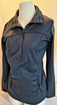 Columbia флис подкладка Топ 1/2 молнии женщин маленький черная полоса легкий пуловер - Изображение 1 из 4