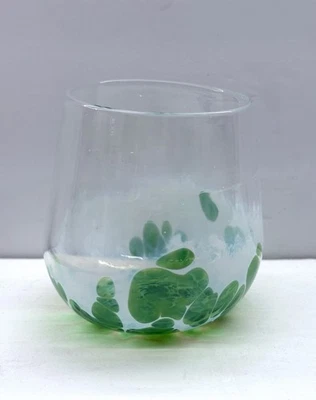 Выдувной вручную без стержня винный художественный бокал зеленый брызги дизайн стакан кубок - Изображение 1 из 4