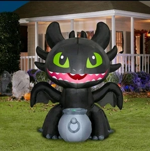 Cómo entrenar a tu dragón sin dientes inflable 4,2' Halloween iluminar al aire libre - Imagen 1 de 9