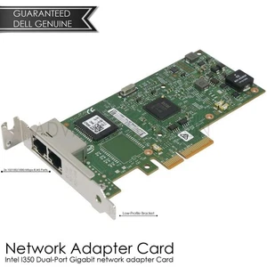 New Dell Intel I350-T2 1GbE 2-Port PCI-Express 2.0 x4 NIC Low Profile 8WWC9 - Picture 1 of 4