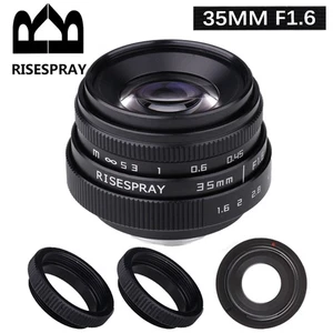 RISESPRAY 35mm F1.6 CCTV Lens C mount for Fujifilm FX mount Camera XH1 XH2 XM1 - Picture 1 of 8