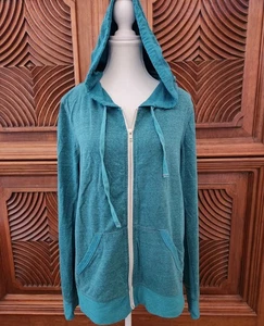 Talla L ABBOT MAIN VENICE BEACH Verde Manga Larga Cremallera Sudadera Con Capucha Para Mujer - Imagen 1 de 9