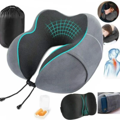 Memory Foam U Shaped Travel Pillow Neck Support Soft Head Rest Plane Car Cushion - Image 1 of 4
