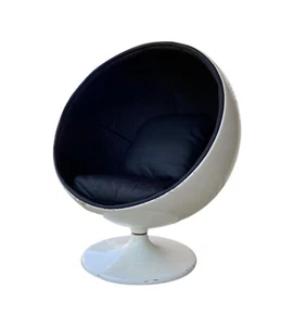 Newly Reupholstered w/ Genuine Leather MCM Original Eero Aarnio Asko Ball Chair - Picture 1 of 8