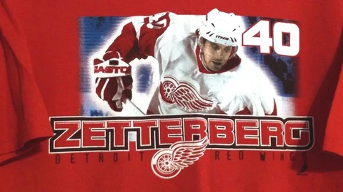 ZETTERBERG #40 T-SHIRT NHL DETROIT RED WINGS X-LARGE RED SHORT SLEEVES Cover