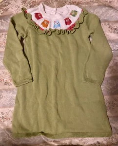 Gymboree Otoño Homecoming manga larga bordado búho suéter vestido niñas 3T - Imagen 1 de 1