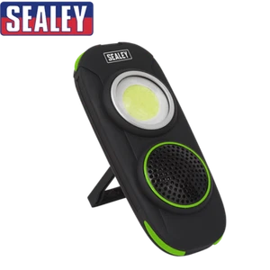 Sealey LED50WS Torcia Ricaricabile Resistente all'Acqua + Altoparlante Wireless 10W COB LED - Foto 1 di 12