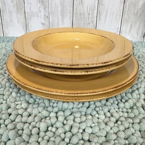 Beautiful Toscana Gold by Pier 1, 4 Piece Italy Earthenware All Yellow Gold - Picture 1 of 13