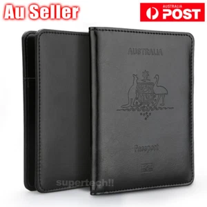 Travel Passport ID Card Wallet Holder Cover RFID Blocking Leather Purse Case AU - Picture 1 of 7