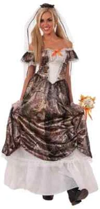 Hunting for Love Bride Redneck Wedding Camo Gown Dress Halloween Adult Costume - Picture 1 of 4