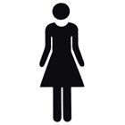 Long lasting Washroom Signage Acrylic Selfadhesive Men & Women WC Door Sticker