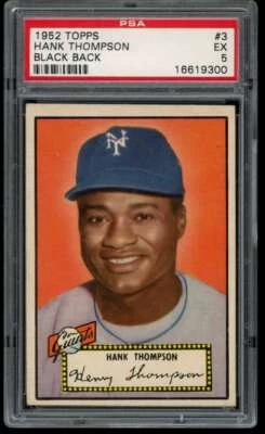 1952 Topps #3 Hank Thompson Black Back PSA 5 NY Giants  (9300) - Image 1 of 2