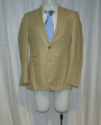 Casaco esportivo Ralph Lauren roxo etiqueta sob medida à mão marrom claro xadrez 38R novo com etiquetas - Imagem 1 de 4