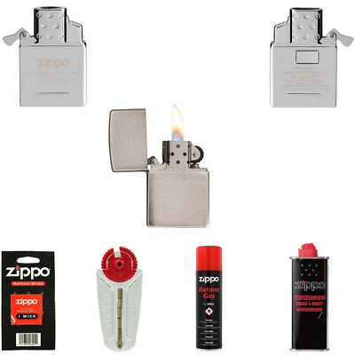 Zippo Feuerzeuge Gas Gaseinsatz Chrome Benzinfeuerzeuge und Zubehör Dochte Flint