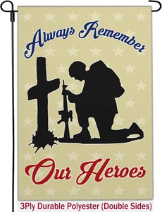 Memorial Day Patriotic Garden Flags for outside 12X18 Inch 3Ply Double Sided 4Th - Picture 1 of 7