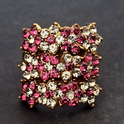 Anillo Michal Negrin gris púrpura con cristales de Swarovski cúpula banda ancha declaración Foto 1 de 4