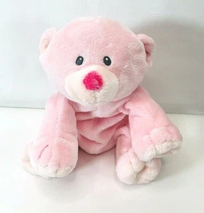 Oso de peluche rosa de felpa TY Pluffies Woods 8" gorro de peluche ojos cosidos para bebé 2010 - Imagen 1 de 5