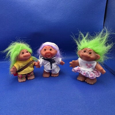 "Lote de 3 muñecas Norfin Trolls 1986 DAM Trolls golfista escocés de 5"" marinero, vestido de colección" Foto 1 de 4