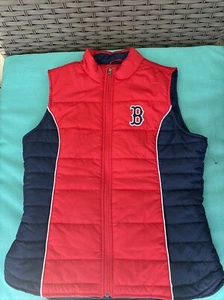 New womens Boston Red Sox Puffer vest Blue/red Size M - Picture 1 of 7