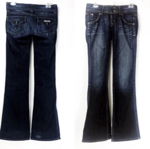 HUDSON Jeans Flap Pocket 26 Dark Wash Distressed Flare Leg Stretch - Picture 1 of 6