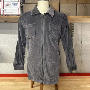 Denim And Co Full Zip Corduroy Jacket Men’s L Large Gray Y2K - Picture 1 of 4