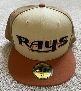 New Era Tampa Bay Rays Coopertown 59Fifty Vegas Gold Wheat Hat (7 5/8) - Picture 1 of 4