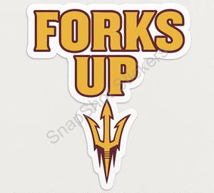 Pegatina/calcomanía de vinilo resistente a la intemperie Arizona State Sun Devils "Forks Up" 16 - Imagen 1 de 1