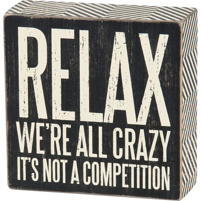Primitives by Kathy We're All Crazy Box Sign 25172 - Image 1 of 2
