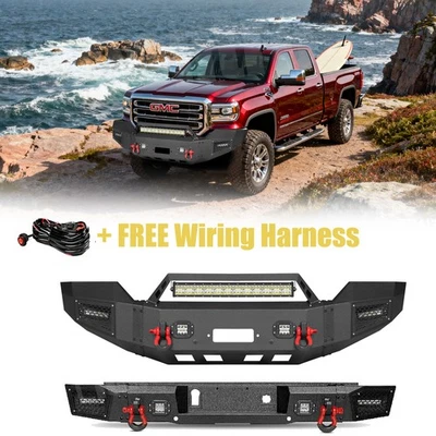 Aaiwa For 2015-2019 GMC Sierra 2500 3500 HD Front Rear Bumper w/ LED Lights 001 - Image 1 of 4