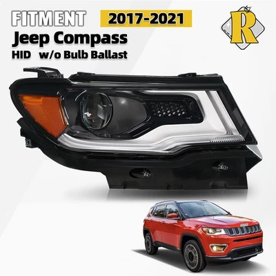 For 2017-2021 Jeep Compass HID/Xenon w/LED DRL Projector Headlight Passenger - Image 1 of 4