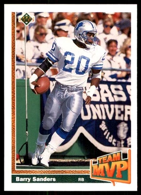 Barry Sanders 1991 Upper Deck #458 Lions NFL READ FREE SHIPPING AutographDen - Image 1 of 2