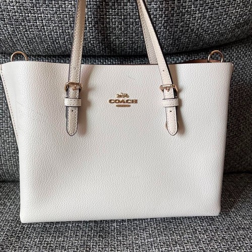 Borsa a mano Coach C4084 in pelle bianca tote bag Giappone autentica usata