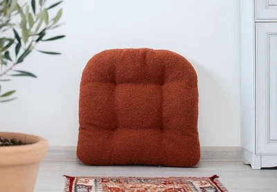 U-Shaped Chair Cushion — Bouclé — Terracotta Spice (No Ties) - Image 1 of 4