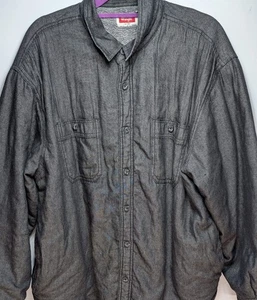 WRANGLER Forrado Negro Denim Chaqueta Camisa Chaqueta Para Hombre Grande De Colección XL - Imagen 1 de 13