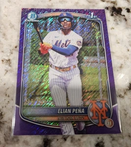 2025 Bowman Chrome Prospects Purple Shimmer Refractors Elian Pena /250 NY Mets  - Bild 1 von 3