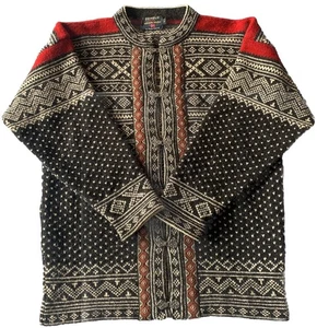 Cárdigan Suéter Vintage Devold Noruega Hebilla Nórdica Frontal 100% Lana Talla L Usado en Excelente Condición - Imagen 1 de 12
