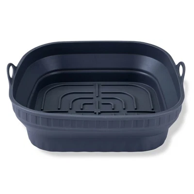 Fackelmann Silikonform für Heißluftfritteuse Eckig 20x20cm Faltbar Grau Backfest - Bild 1 von 4