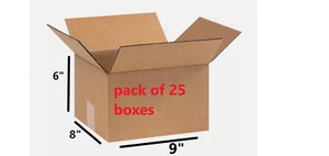 9x8x6 SHIPPING BOX 200 LB STRONG Pack OF 50 BOXES 9" X 8" X 6" Uline S-4950 - Picture 1 of 3