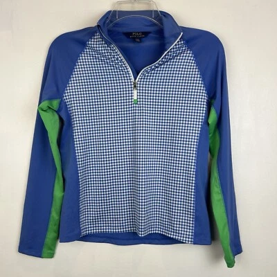 Polo Ralph Lauren Rash Guard Camiseta de natación para niñas L Shirt 12 14 Cremallera azul Sun Vaca Leer Foto 1 de 4