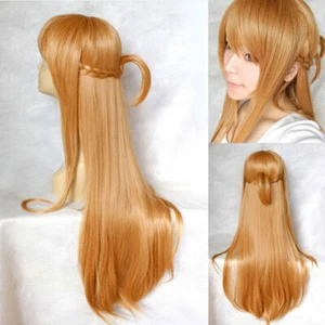 Sword Art Online SAO Asuna Cosplay Perücke wig lang long zopf tail hell-braun - Bild 1 von 7