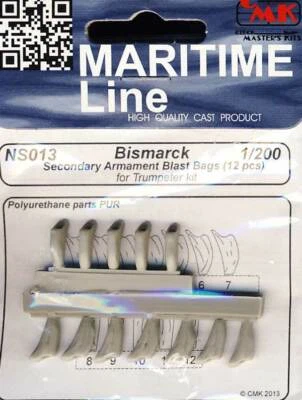 CMK Bismarck Secondary Armament Blast Bags 12 Explosionstaschen 1:200 Trumpeter